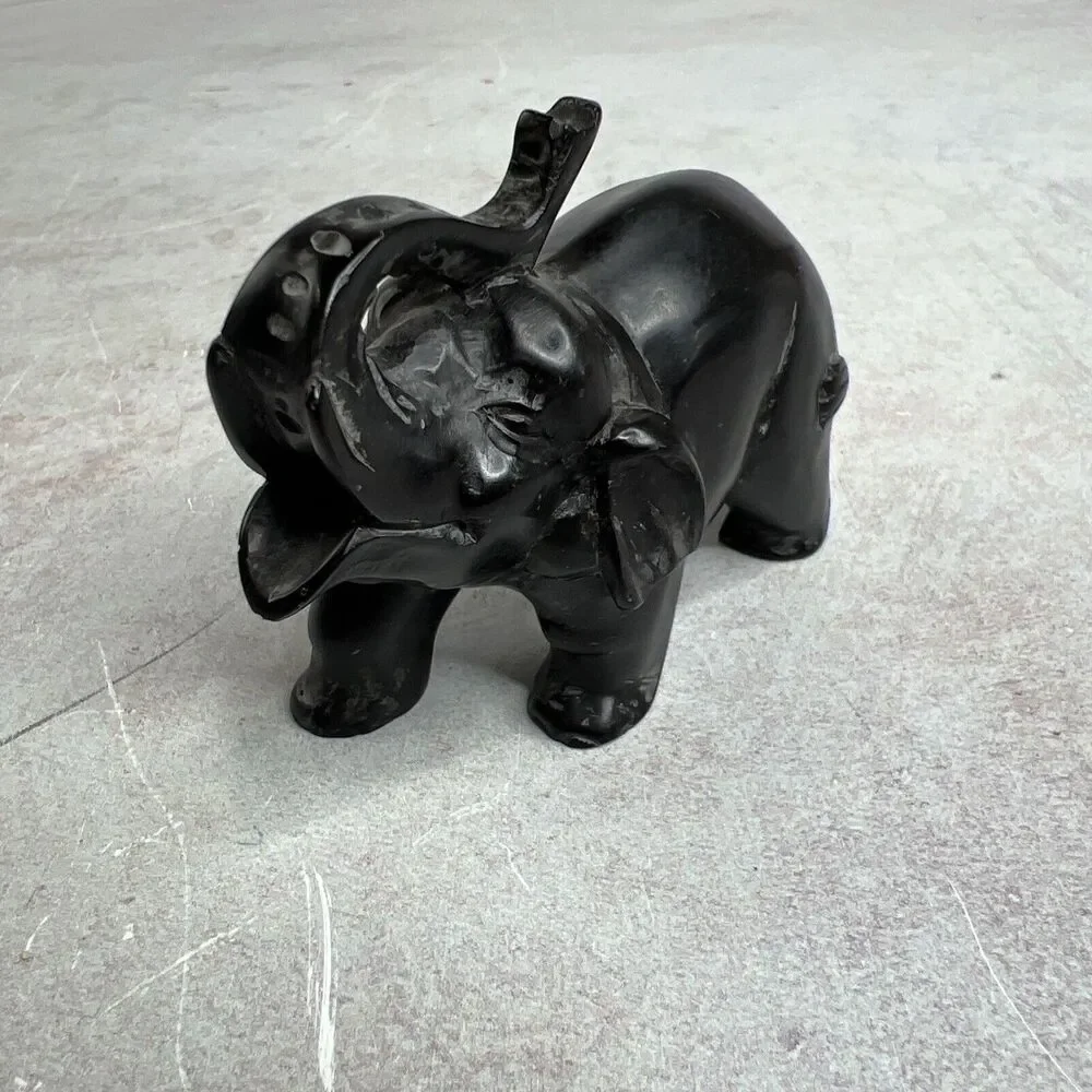 Small Black Natural‎ Stone Elephant
